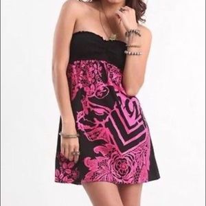 New Metal Mulisha Black & Pink Tube Dress XL